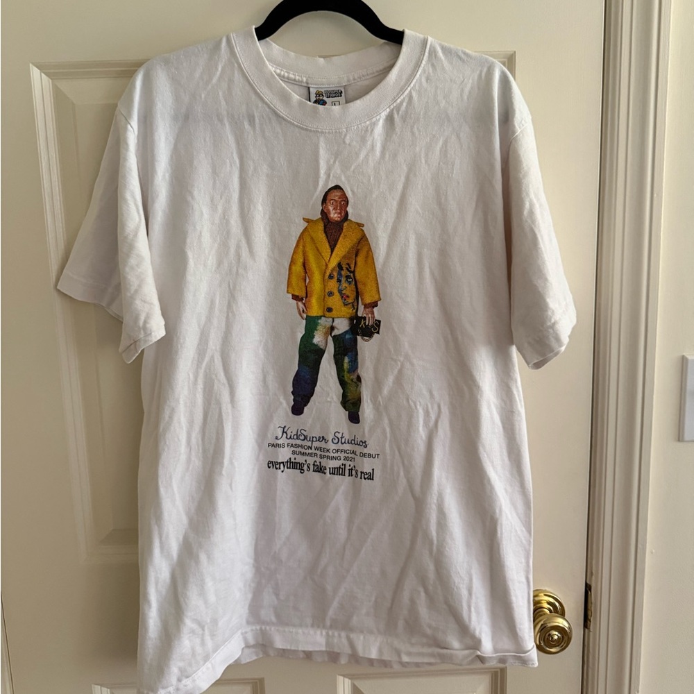 White Graphic Tee with Unique Design